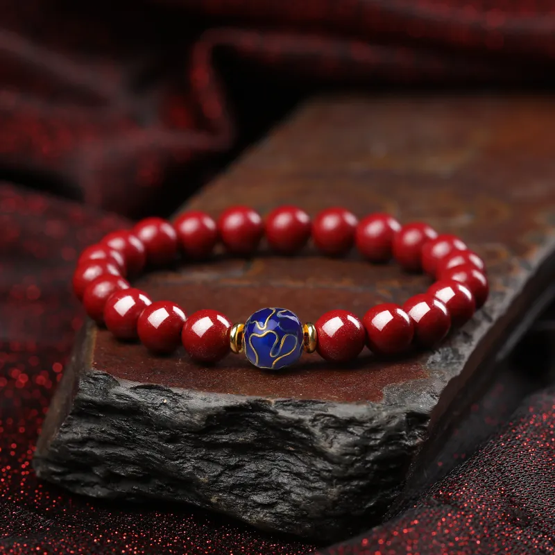 Moon Jewelry Reconstructed Cinnabar Bracelets Unisex-35