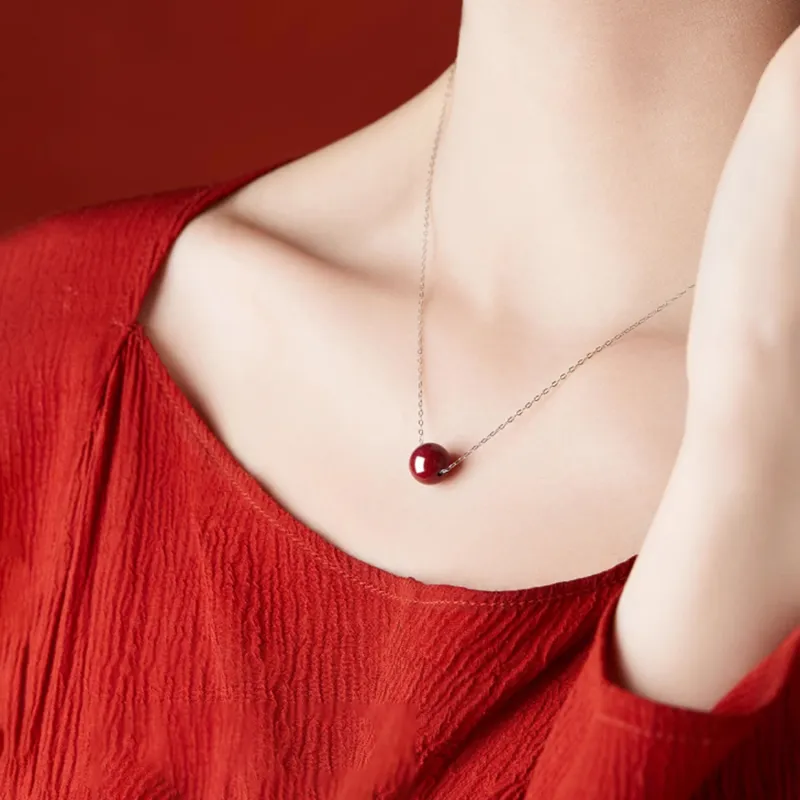Moon Jewelry Cinnabar Necklaces Women's-5