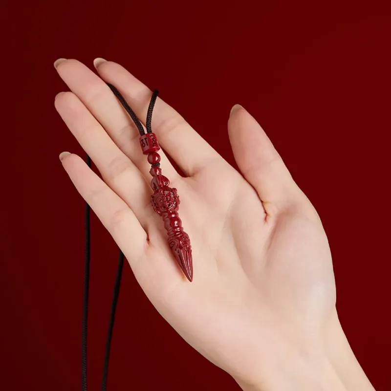 Moon Jewelry Reconstructed Cinnabar Pendants Unisex-4