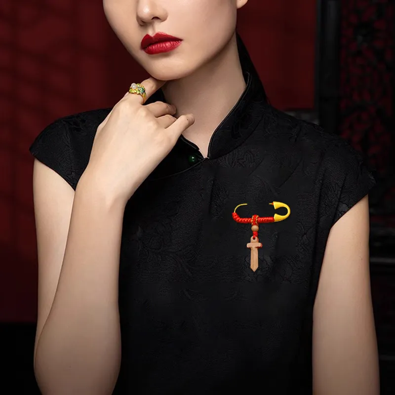 Moon Jewelry Peachwood Brooches Unisex-2
