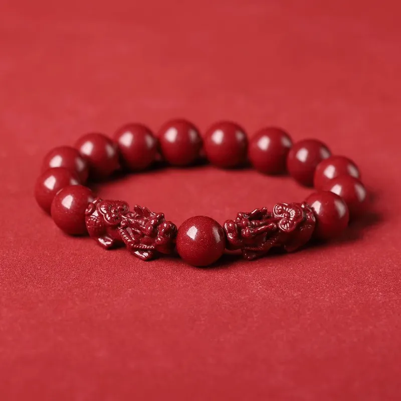 Moon Jewelry Reconstructed Cinnabar Bracelets Unisex-11
