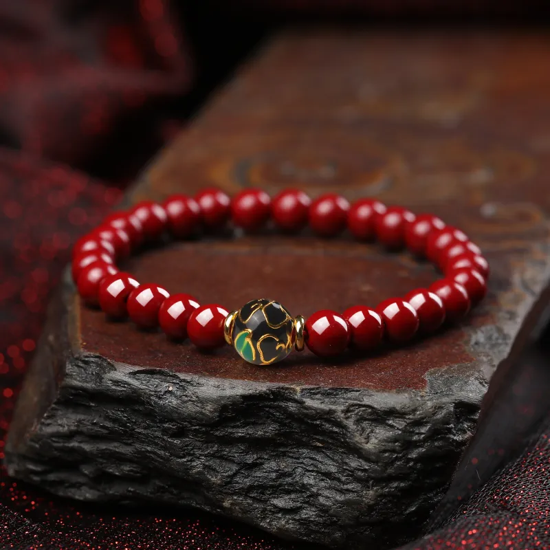 Moon Jewelry Reconstructed Cinnabar Bracelets Unisex-5