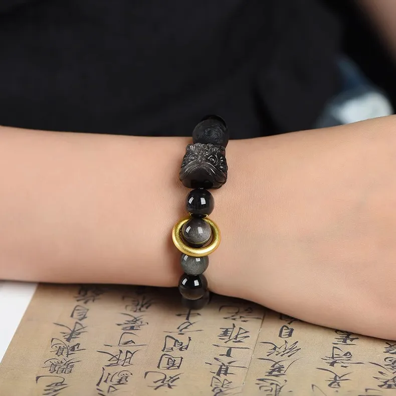 Moon Jewelry Obsidian Bracelets Unisex-5