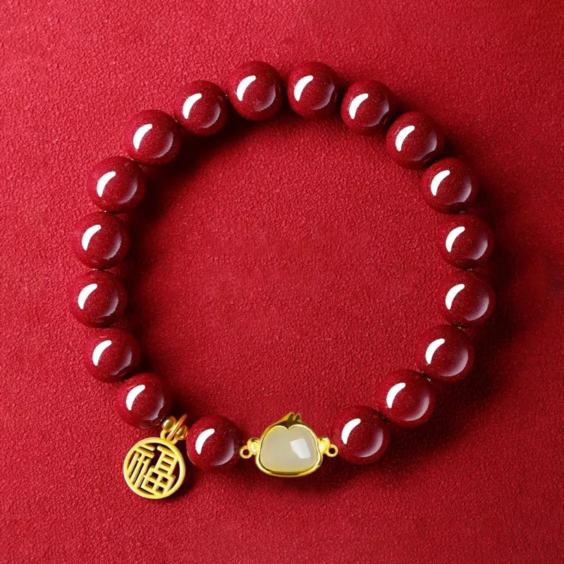 Moon Jewelry Cinnabar Bracelets Unisex-73