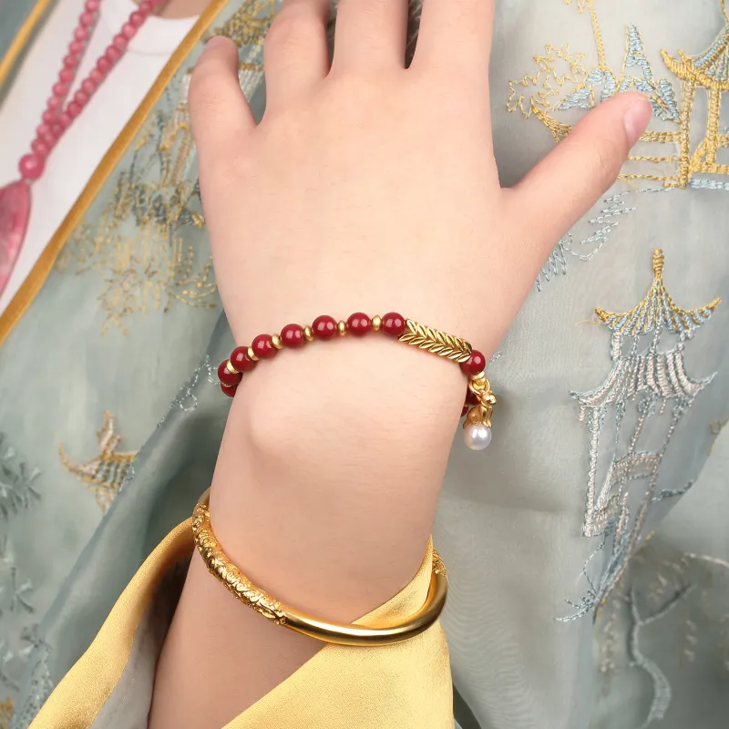 Moon Jewelry Cinnabar Bracelets Unisex-4