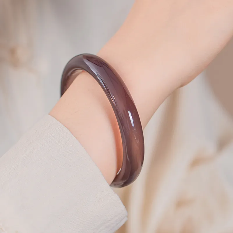 Moon Jewelry Natural Agate Jade Bangles Women's-1