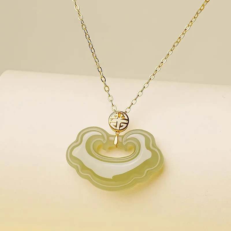 Moon Jewelry Hetian Jade Pendants Green Jade Unisex-2