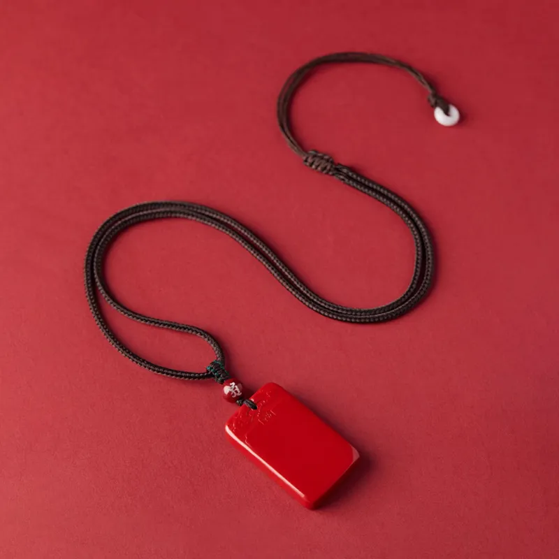 Moon Jewelry Reconstructed Cinnabar Necklaces Unisex-5