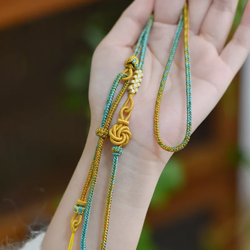 Moon Jewelry Braided String Necklaces Unisex-3