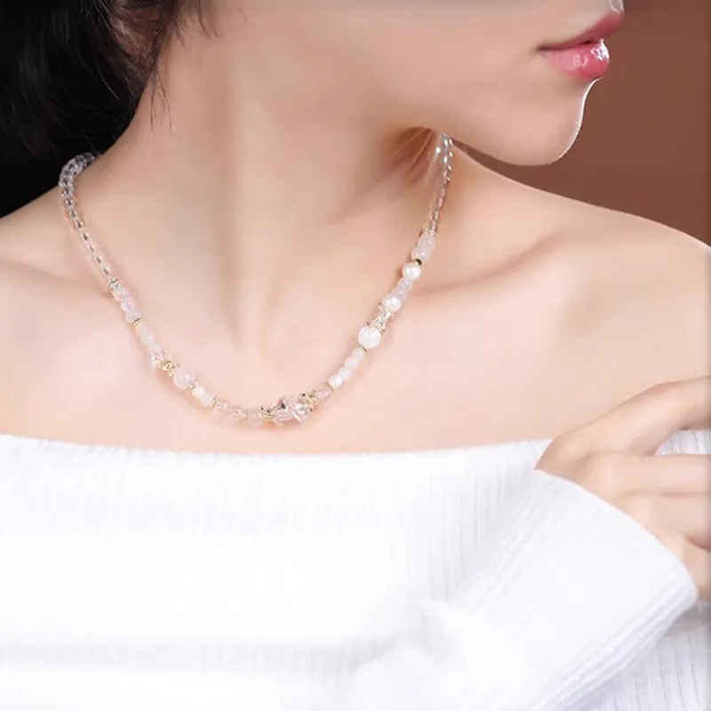 Moon Jewelry Crystal Necklaces Unisex-2