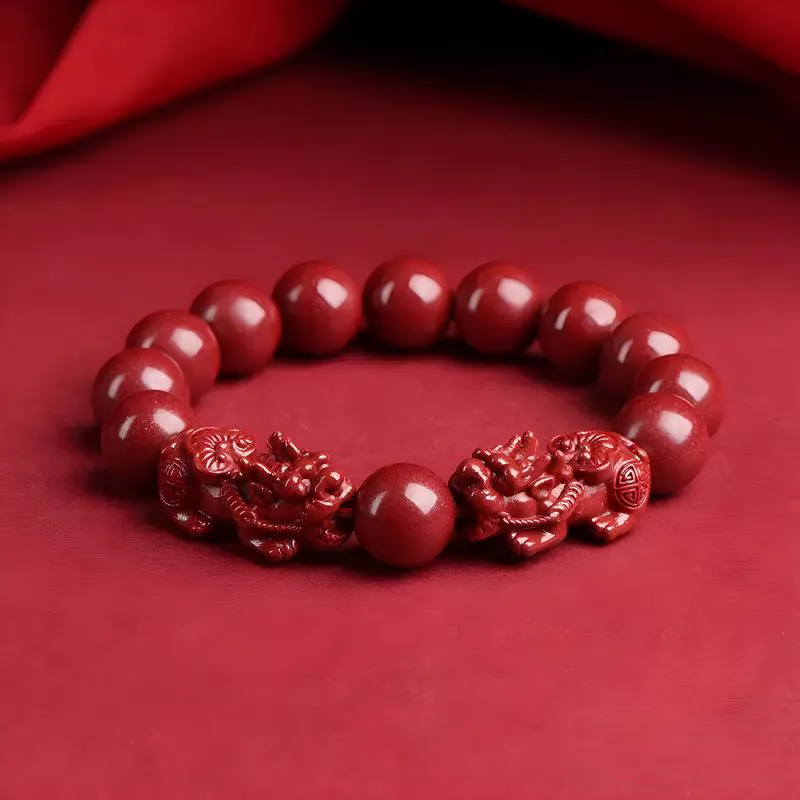 Moon Jewelry Reconstructed Cinnabar Bracelets Unisex-14
