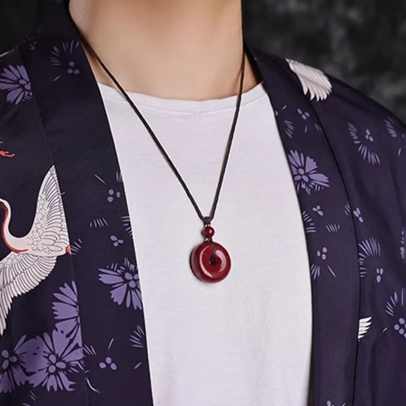 Moon Jewelry Reconstructed Cinnabar Necklaces Unisex-50