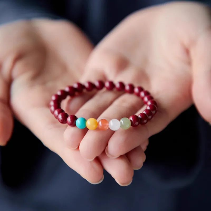 Moon Jewelry Reconstructed Cinnabar Bracelets Unisex-1