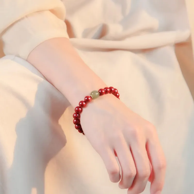 Moon Jewelry Cinnabar Jade Bracelets Unisex-5