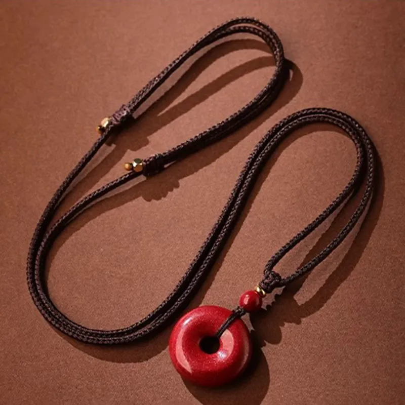 Moon Jewelry Reconstructed Cinnabar Necklaces Unisex-31