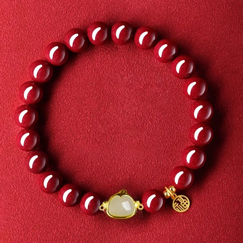 Moon Jewelry Cinnabar Bracelets Unisex-46