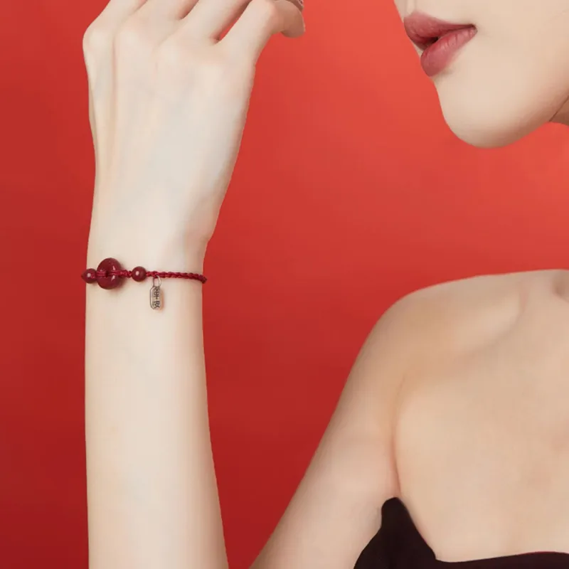 Moon Jewelry Cinnabar Jade Bracelets Women's-9