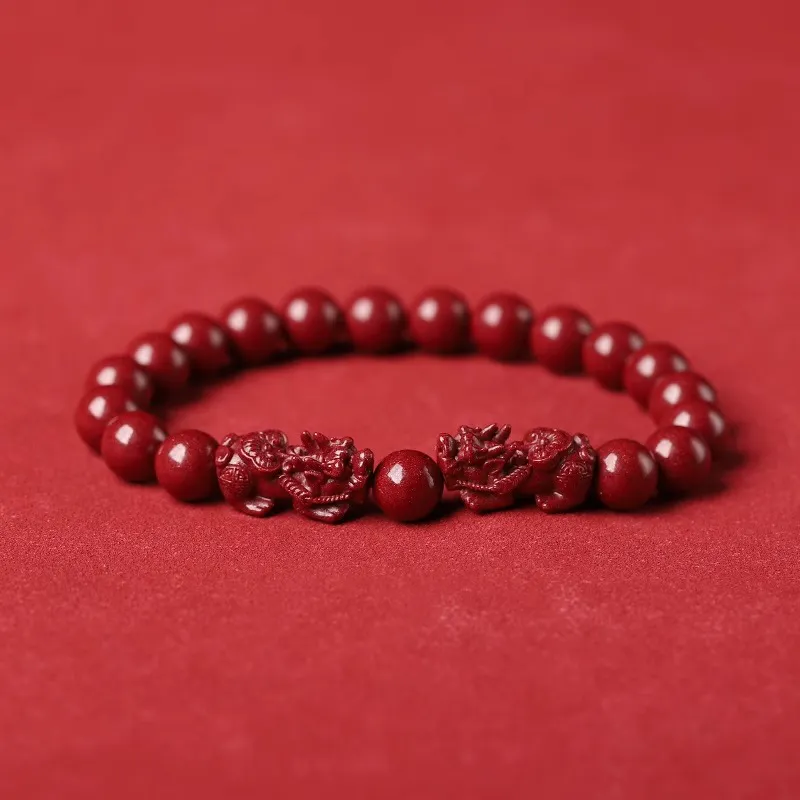 Moon Jewelry Reconstructed Cinnabar Bracelets Unisex-4