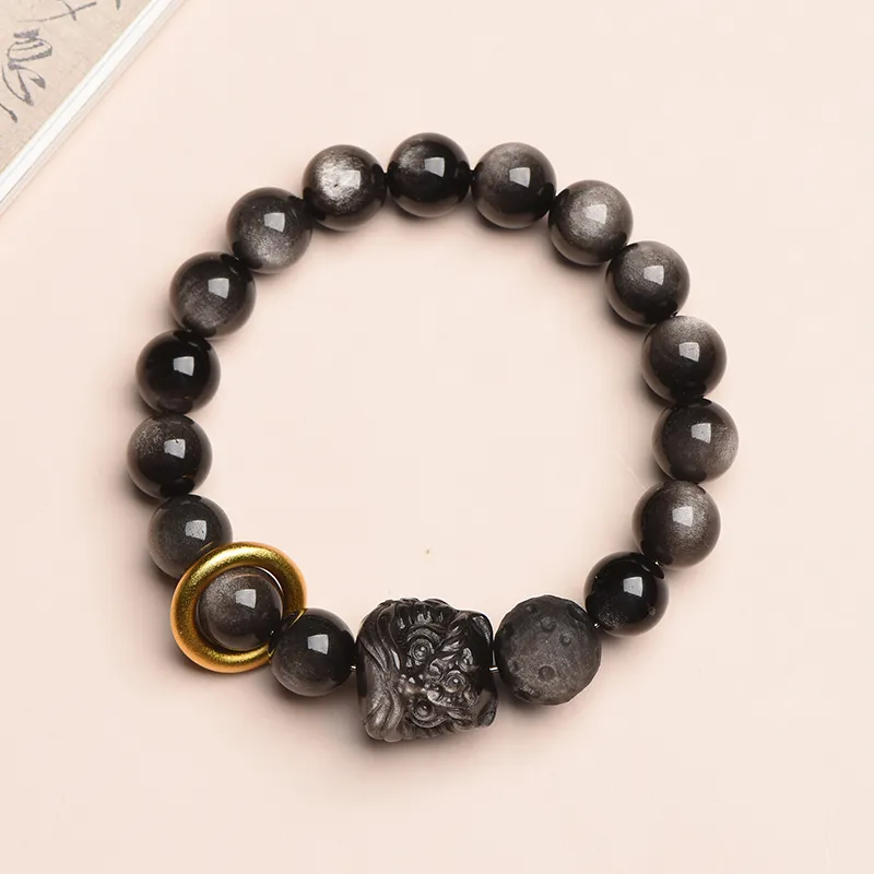 Moon Jewelry Obsidian Bracelets Unisex-1