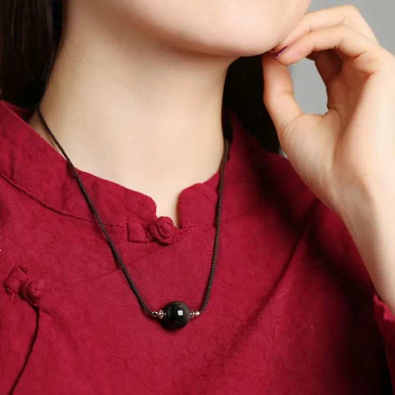 Moon Jewelry Obsidian Jade Necklaces Unisex-5
