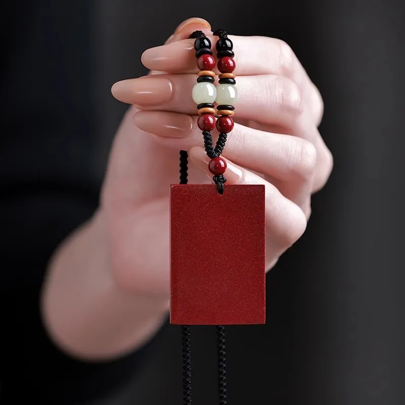 Moon Jewelry Reconstructed Cinnabar Jade Necklaces Unisex-2