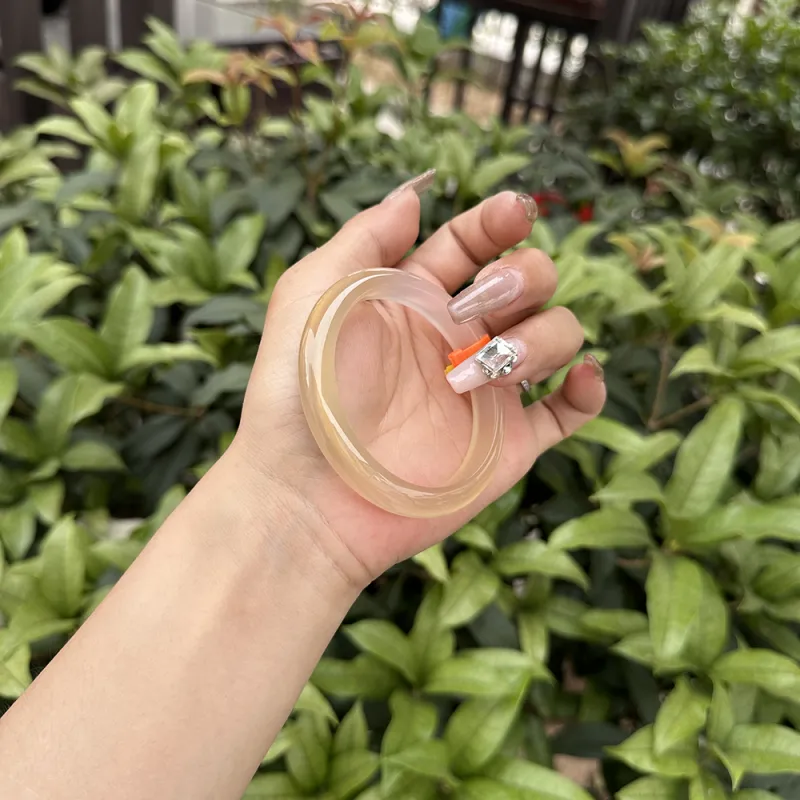 Moon Jewelry Natural Agate Jade Bangles Women's-5
