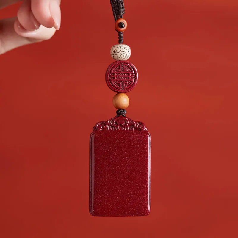 Moon Jewelry Reconstructed Cinnabar Keychains Unisex-4