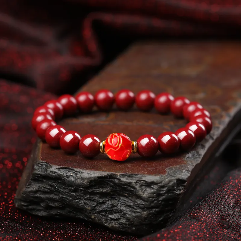 Moon Jewelry Reconstructed Cinnabar Bracelets Unisex-27