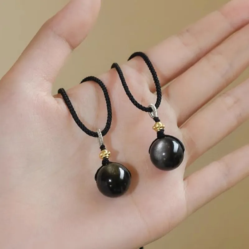 Moon Jewelry Obsidian Jade Necklaces Unisex-3
