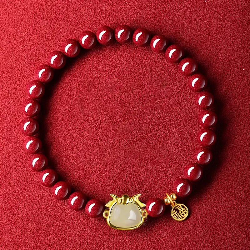 Moon Jewelry Cinnabar Bracelets Unisex-18