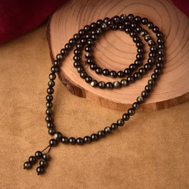 Moon Jewelry Natural Obsidian Bracelets Unisex-2