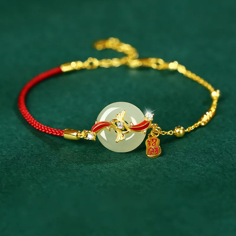 Moon Jewelry Hetian Jade Bracelets White Jade/Pale Greenish White Jade Unisex-2