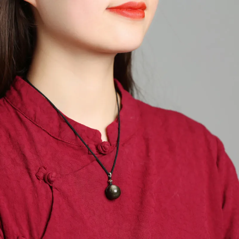 Moon Jewelry Obsidian Jade Necklaces Unisex-7