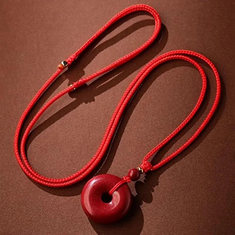 Moon Jewelry Reconstructed Cinnabar Necklaces Unisex-37