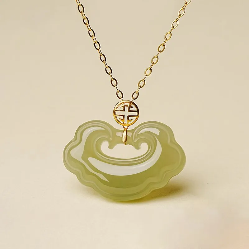 Moon Jewelry Hetian Jade Pendants Green Jade Unisex-3