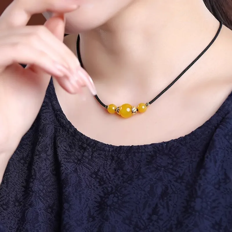Moon Jewelry Agate Necklaces Unisex-32