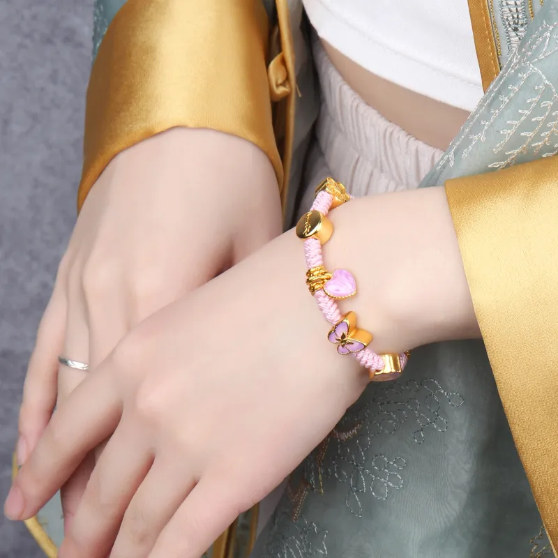 Moon Jewelry Alloy Bracelets Unisex Pink-3