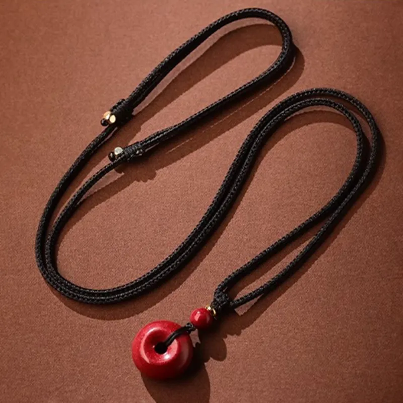 Moon Jewelry Reconstructed Cinnabar Necklaces Unisex-1