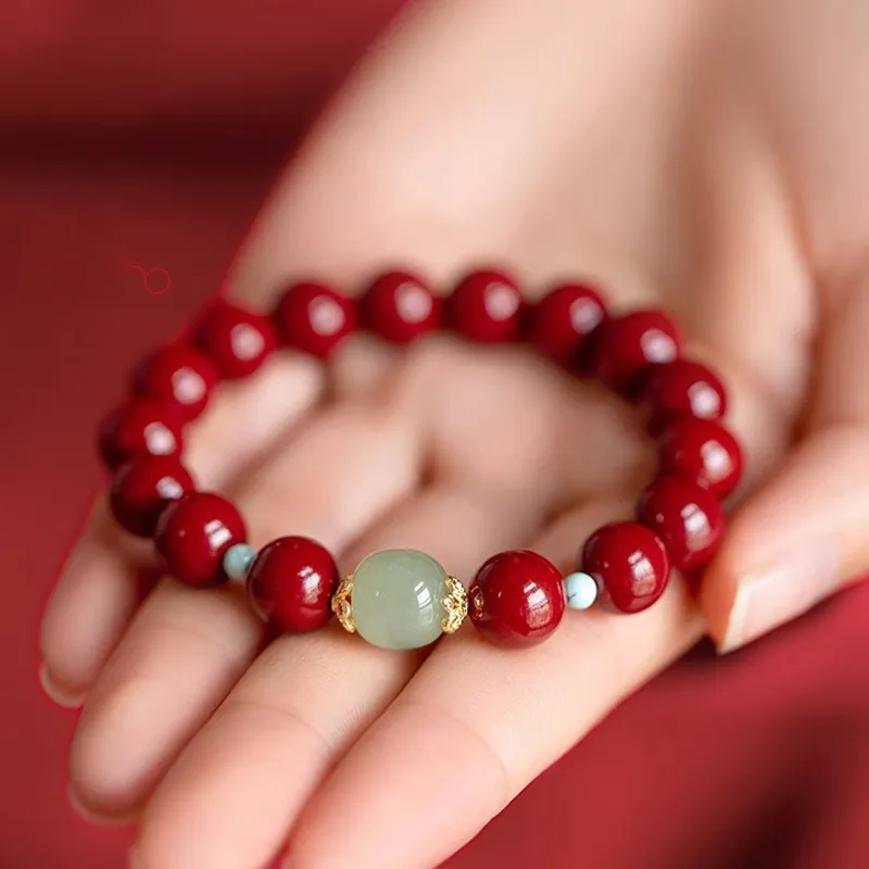 Moon Jewelry Reconstructed Cinnabar Jade Bracelets Unisex-1