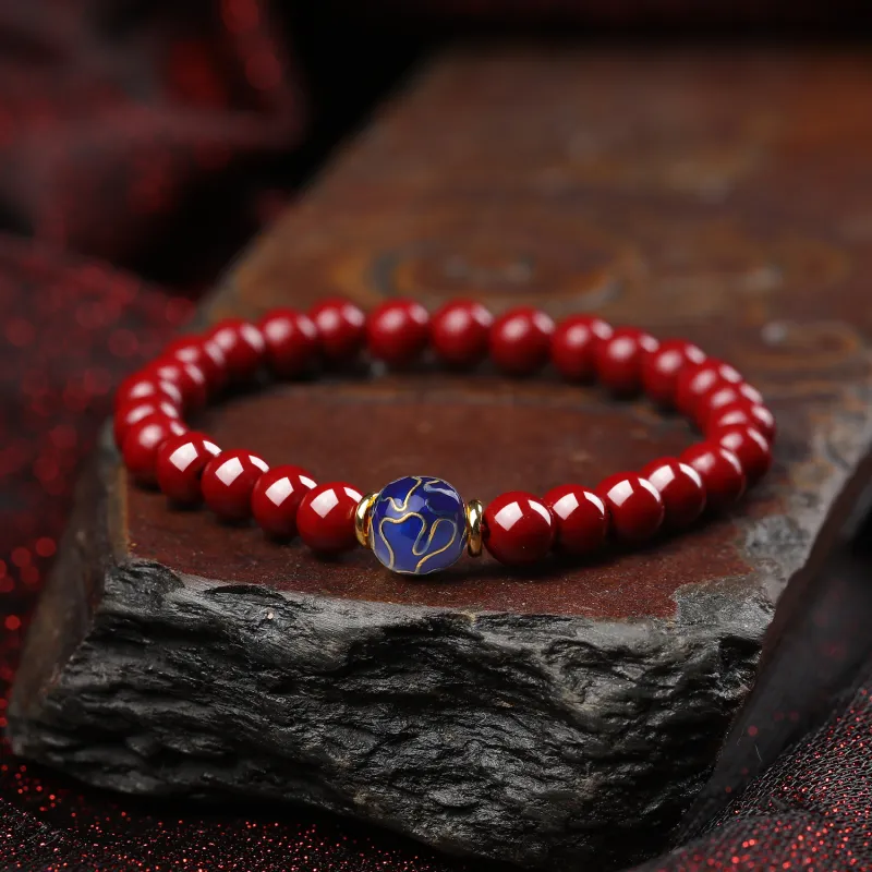 Moon Jewelry Reconstructed Cinnabar Bracelets Unisex-15