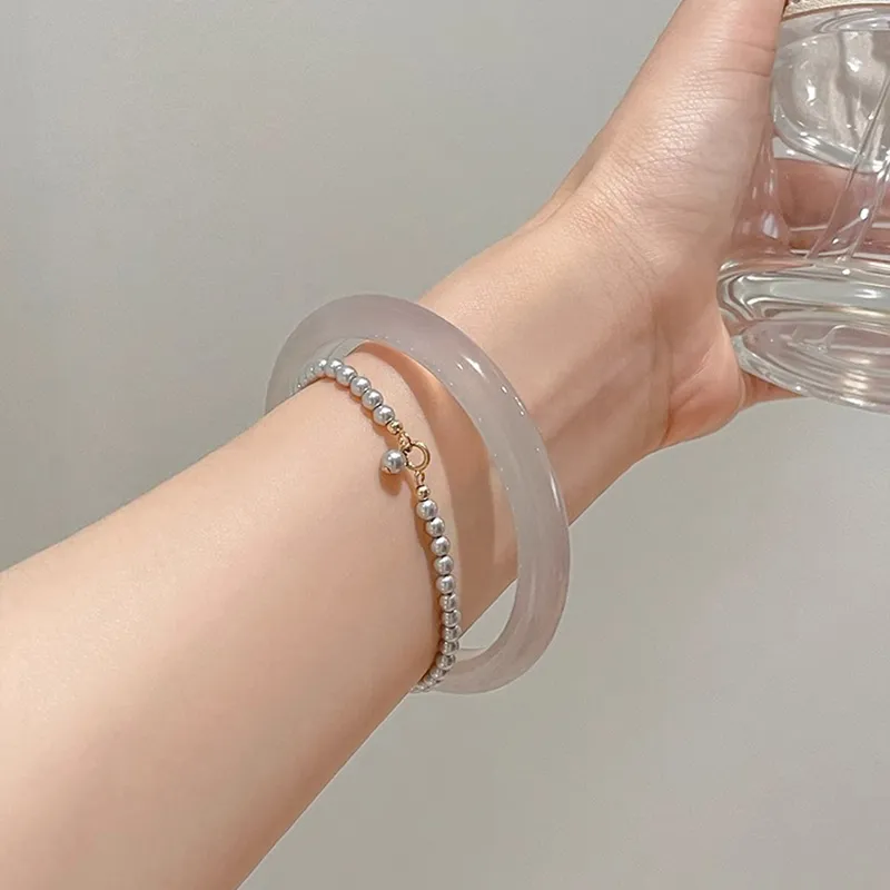 Moon Jewelry Natural Agate Jade Bangles Women's-1