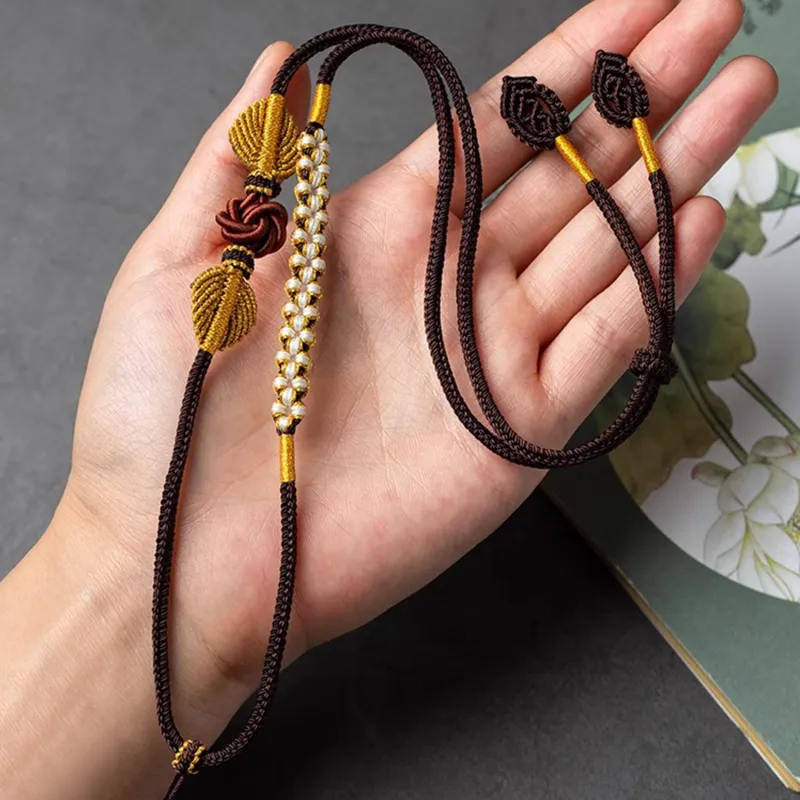 Moon Jewelry Braided String Necklaces Unisex-15
