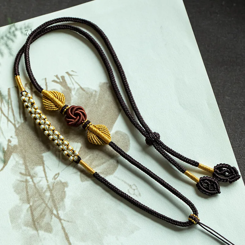Moon Jewelry Braided String Necklaces Unisex-14