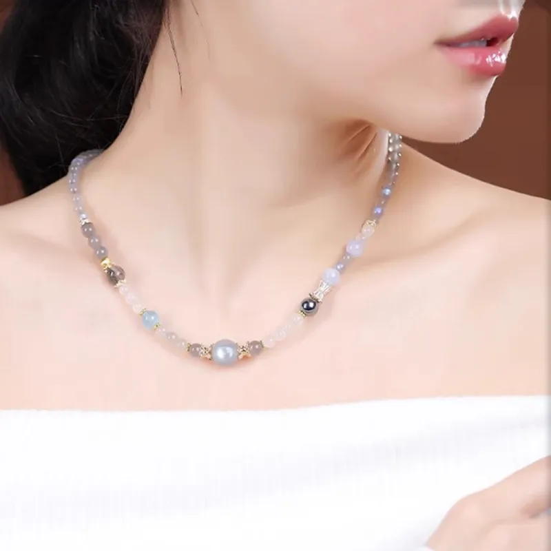 Moon Jewelry Crystal Necklaces Unisex-15