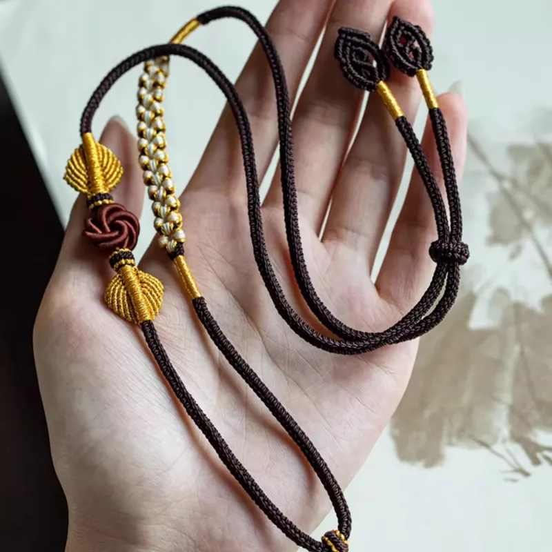 Moon Jewelry Braided String Necklaces Unisex-3