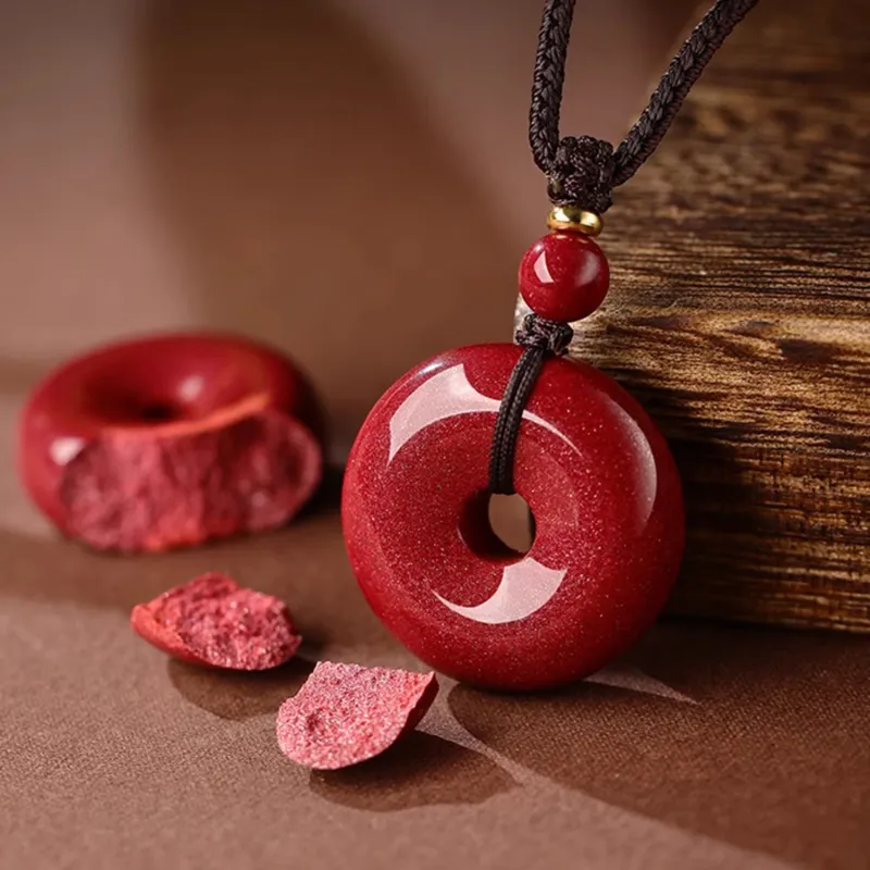 Moon Jewelry Reconstructed Cinnabar Necklaces Unisex-19