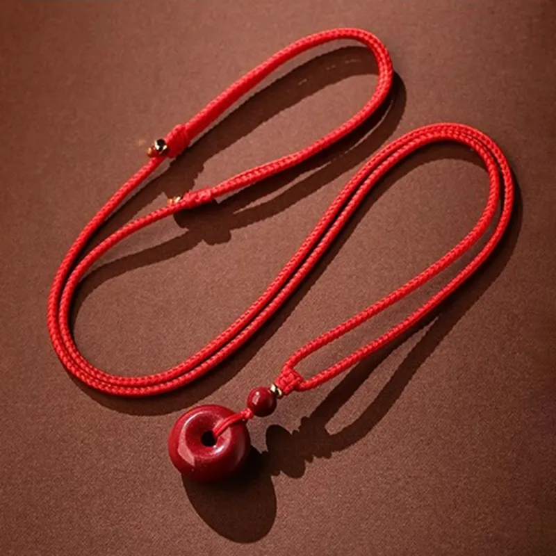 Moon Jewelry Reconstructed Cinnabar Necklaces Unisex-5