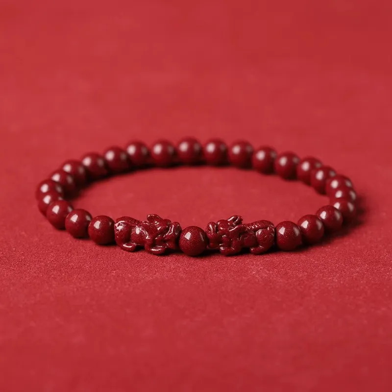 Moon Jewelry Reconstructed Cinnabar Bracelets Unisex-1