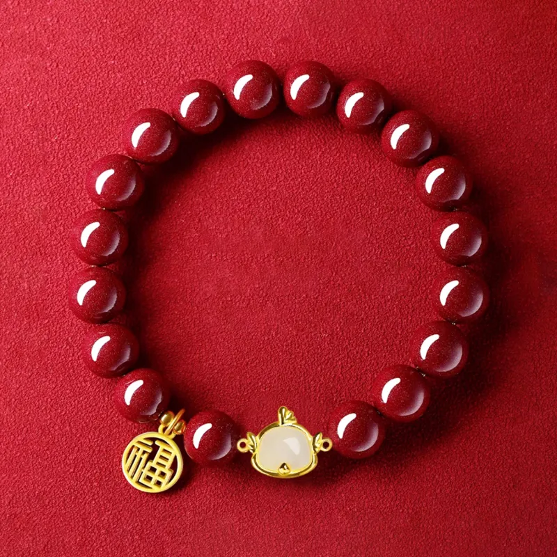 Moon Jewelry Cinnabar Bracelets Unisex-75