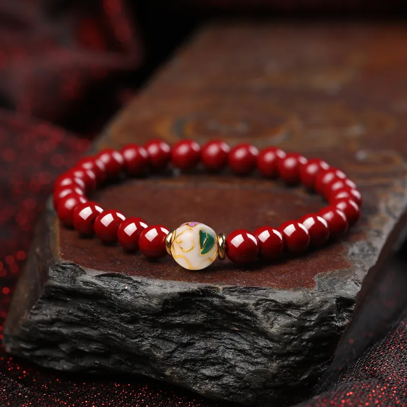 Moon Jewelry Reconstructed Cinnabar Bracelets Unisex-1